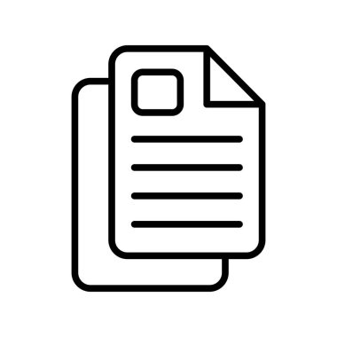 Belge Doğrusal Vektör Simgesi Tasarımı