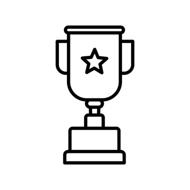 Trophy Doğrusal Vektör Simgesi Tasarımı
