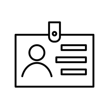 Kimlik Kartı Doğrusal Vektör Simgesi Tasarımı