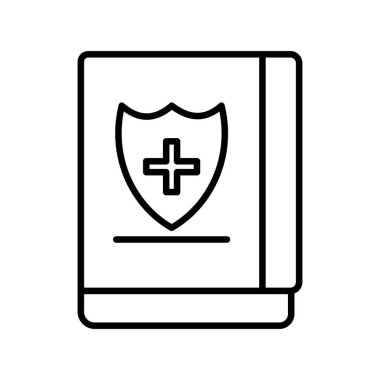 Tıbbi Kitap Doğrusal Vektör Simgesi Tasarımı