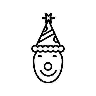 Palyaço Doğrusal Vektör Simgesi Tasarımı