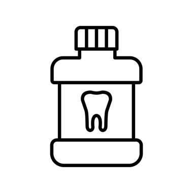 Ağız Yıkama Vektör Satırı Simgesi Tasarımı