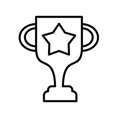 Trophy Doğrusal Vektör Simgesi Tasarımı