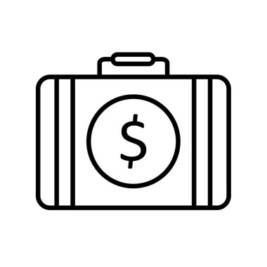 Evrak çantası Doğrusal Vektör Simgesi Tasarımı