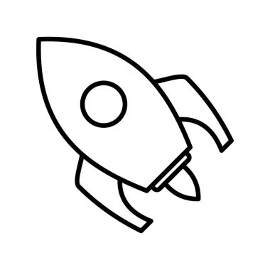 Roket Vektör Satır Simgesi Tasarımı
