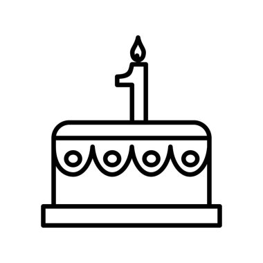 Pasta Doğrusal Vektör Simgesi Tasarımı