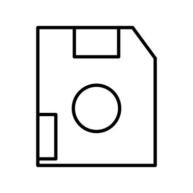 Disket Doğrusal Vektör Simgesi Tasarımı