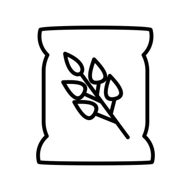 Tohum Torbası Doğrusal Vektör Simgesi Tasarımı