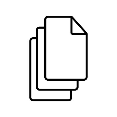 Belgeler Doğrusal Vektör Simgesi Tasarımı