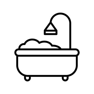 Bath Doğrusal Vektör Simgesi Tasarımı