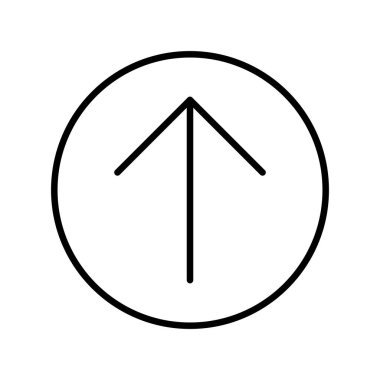 Yukarı Ok Doğrusal Vektör Simgesi Tasarımı