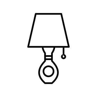 Tablo Lambası Doğrusal Vektör Simgesi Tasarımı