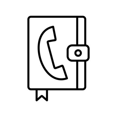 İletişim Defteri Doğrusal Vektör Simgesi Tasarımı