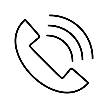 Telefon Çağrısı Doğrusal Vektör Simgesi Tasarımı