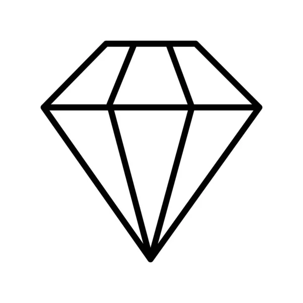 Gyémánt Lineáris Vektor Ikon Dizájn — Stock Vector