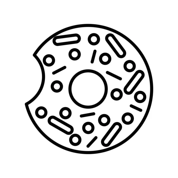 Donut Linear Vector Icon Design — Stock Vector