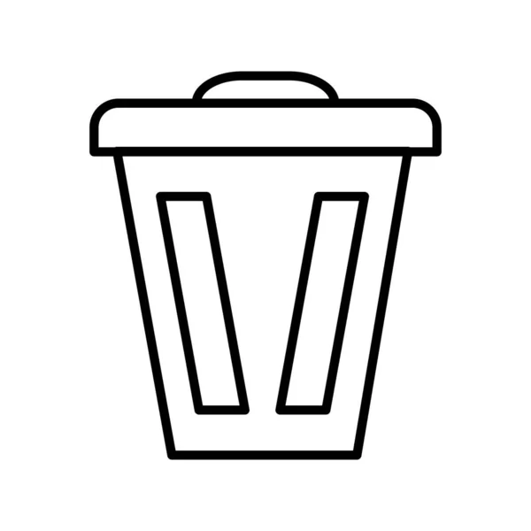 Trashcan Lineaire Vectoricoon Ontwerp — Stockvector