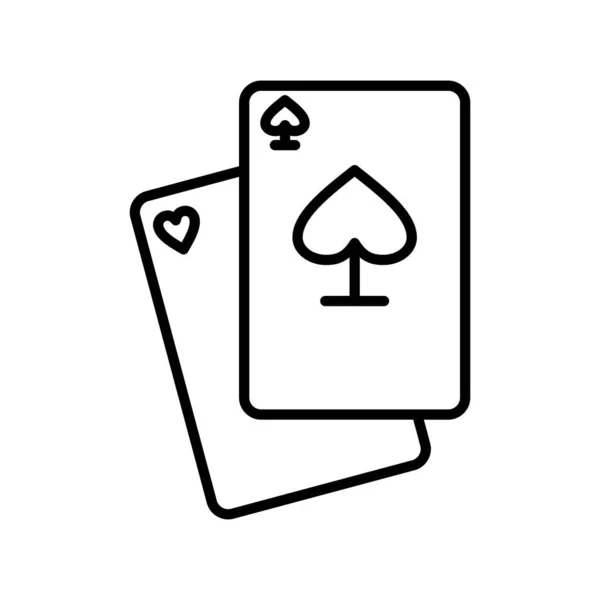 Poker Vector Line Icon Design — 스톡 벡터