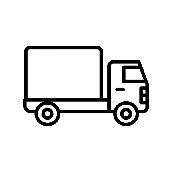 Levering Vrachtwagen Lineaire Vectoricoon Ontwerp — Stockvector