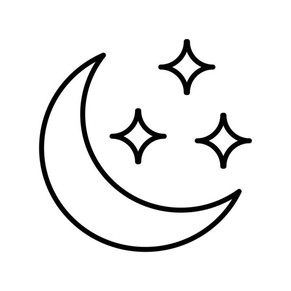 Ночной линейный векторный дизайн икон