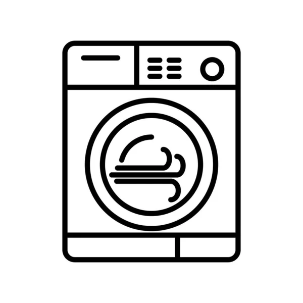 洗濯機ベクトルラインアイコンデザイン — ストックベクタ