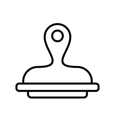 Damga Doğrusal Vektör Simgesi Tasarımı