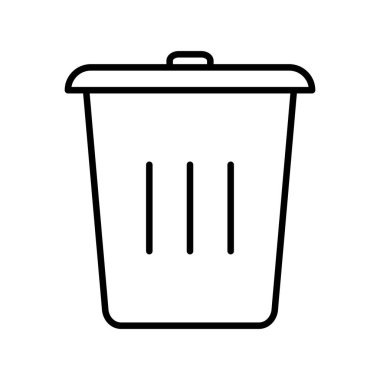 Çöp kutusu Doğrusal Vektör Simgesi Tasarımı