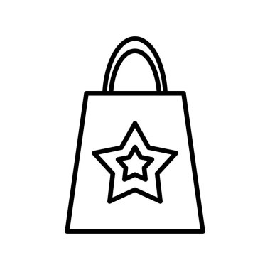 Alışveriş çantası Doğrusal Vektör Simgesi Tasarımı