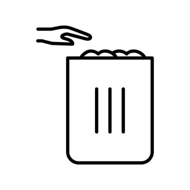 Çöp Kutusu Vektör Satırı Simgesi Tasarımı Kullan