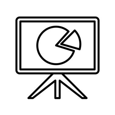 Pasta Grafiği Doğrusal Vektör Simgesi Tasarımı