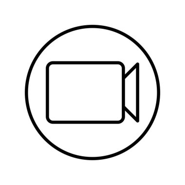 Video Çağrısı Doğrusal Vektör Simgesi Tasarımı