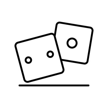 Dice Vektör Satır Simgesi Tasarımı