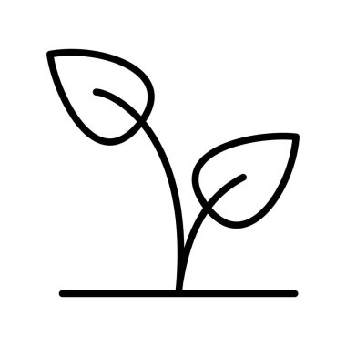 Yaprak Doğrusal Vektör Simgesi Tasarımı