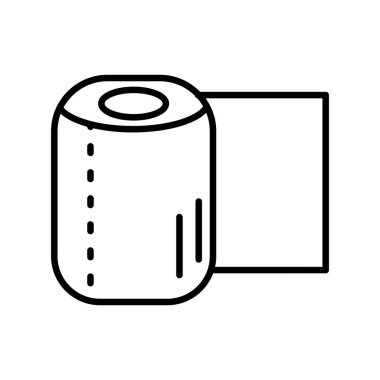 Tuvalet kağıdı Doğrusal Vektör Simgesi Tasarımı