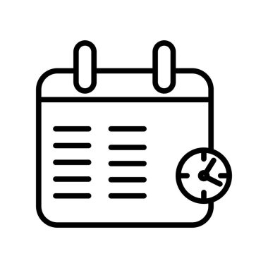 Calender Doğrusal Vektör Simgesi Tasarımı