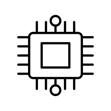 Chip Doğrusal Vektör Simgesi Tasarımı