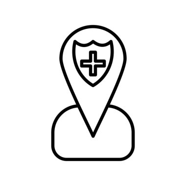 Konum Doğrusal Vektör Simgesi Tasarımı