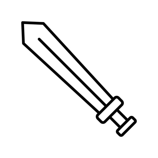 Espada Vector Línea Icono Diseño — Vector de stock