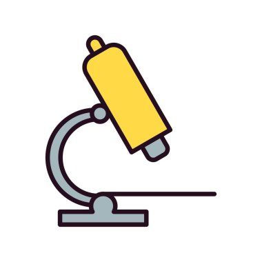 Mikroskop Doğrusal Vektör Simgesi Tasarımı