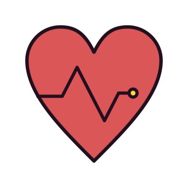 Kalp Doğrusal Vektör Simgesi Tasarımı