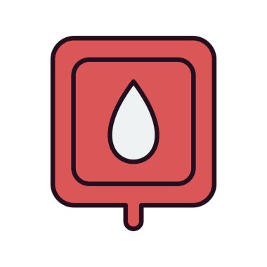 Kan Torbası Doğrusal Vektör Simgesi Tasarımı