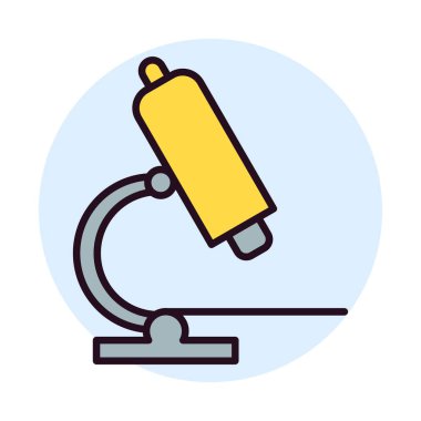 Mikroskop Doğrusal Vektör Simgesi Tasarımı