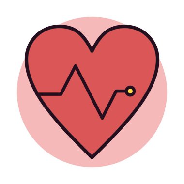 Kalp Doğrusal Vektör Simgesi Tasarımı