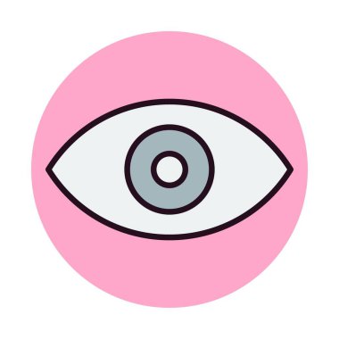 Göz Doğrusal Vektör Simgesi Tasarımı