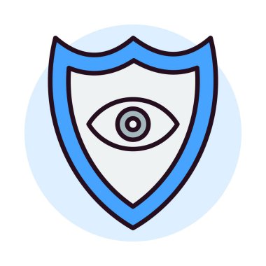 Göz Kalkanı Doğrusal Vektör Simgesi Tasarımı