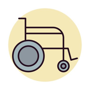 Tekerlek Sandalyesi Doğrusal Vektör Simgesi Tasarımı