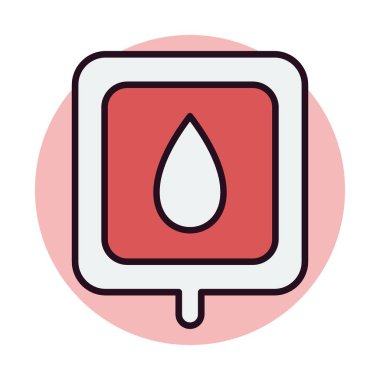 Kan Torbası Doğrusal Vektör Simgesi Tasarımı