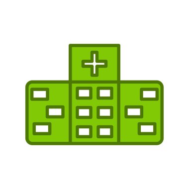 Hastane Binası Doğrusal Vektör Simgesi Tasarımı