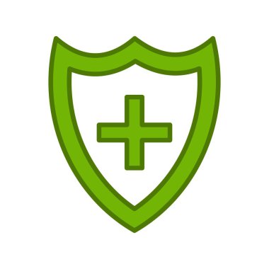 Tıbbi Kalkan Doğrusal Vektör Simgesi Tasarımı