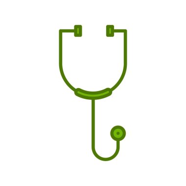 Stetoskop Doğrusal Vektör Simgesi Tasarımı